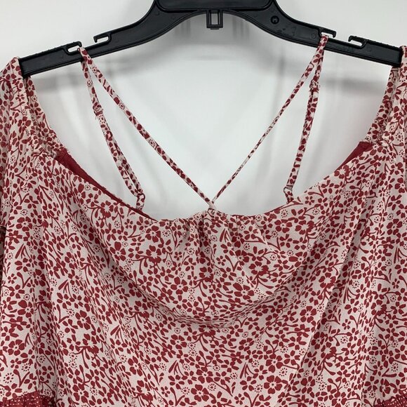 Revolve Tularosa Syrah Red Floral Print Halter Off Shoulder - Picture 8 of 15